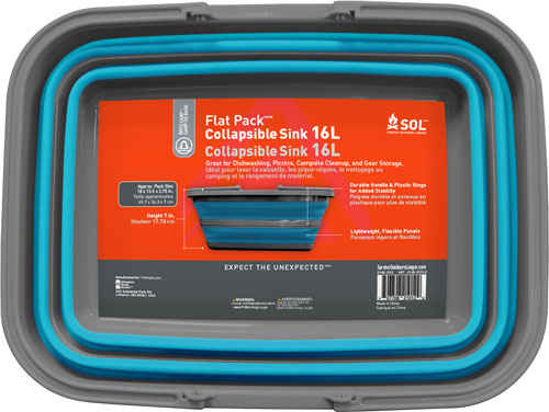 ARB SOL FLAT PACK SINK 16 - LITER W/STURDY CARRY HANDLE