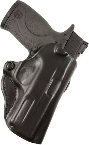 DESANTIS MINI SCABBARD HOLSTER - RH OWB LEATHER 1911 3-3.5" BLK