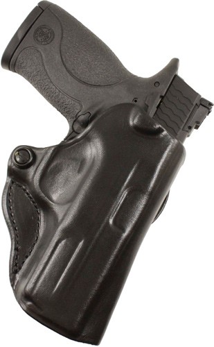 DESANTIS MINI SCABBARD HOLSTER - RH OWB LEATHER FOR GLOCK 42 BL