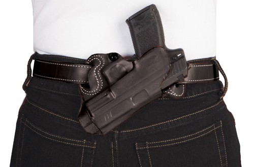 DESANTIS SMALL OF BACK HOLSTER - RH OWB LTHR FOR GLOCK 17/19 BL