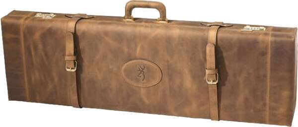 BROWNING LUGGAGE CASE O/U TO - 34" BBL DISTRESSED LEATHR BRN