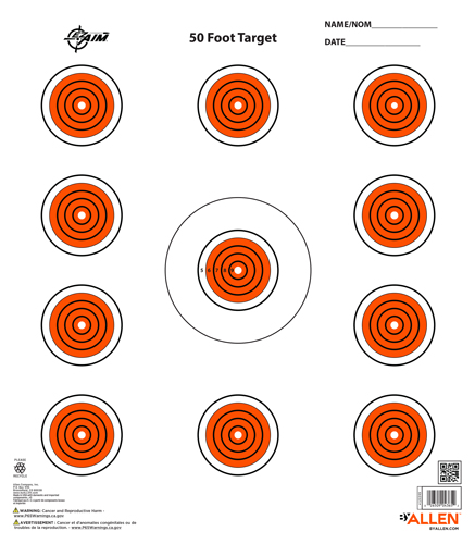ALLEN EZ AIM 11 SPOT TARGET - 13-PK 12"X12"