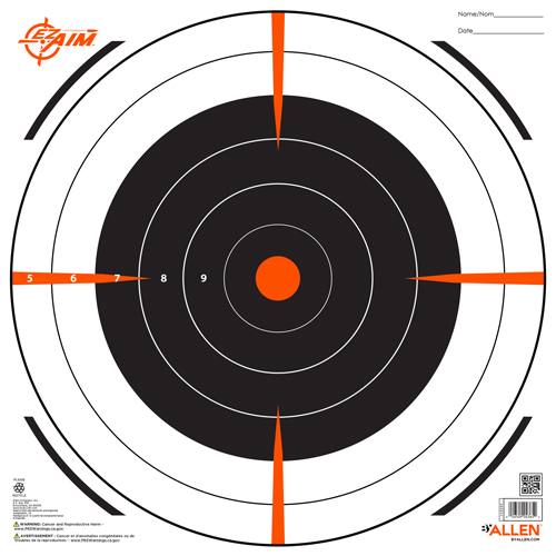ALLEN EZ AIM BULLSEYE TARGET - 12-PK 12"X12"
