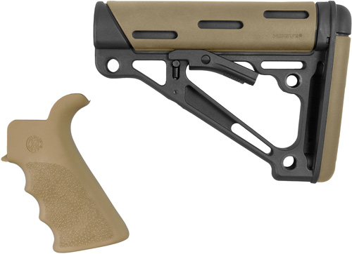 HOGUE AR-15 GRIP & OVERMOLDED - COLLAPSIBLE STK MIL-SPEC FDE