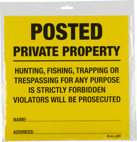 ALLEN POSTED NO TRESPASSING - SIGN 12 PACK