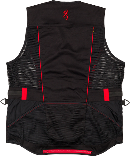 BROWNING ACE SHOOTING VEST - R-HAND 2XL BLACK/RED TRIM