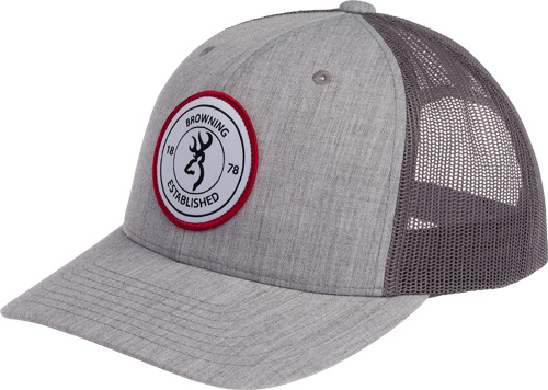 BROWNING CAP SCOUT LOGO HEATHR - GRAY W/CIRCLE PATCH LOGO ADJ