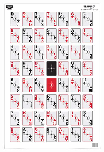 B/C TARGET EZE-SCORER 23"X35" - 52-CARD SHOOT-UP 5 TARGETS