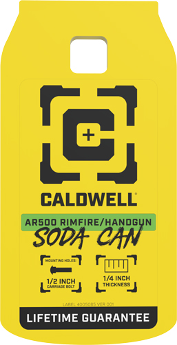 CALDWELL AR500 RIMFIRE SODA - CAN TARGET 1/4" YELLOW