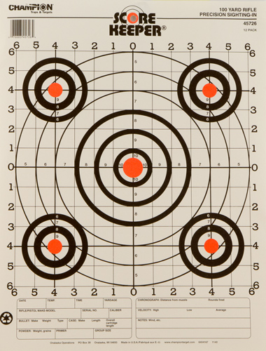 CHAMPION SCOREKEEPER 100 YD - SIGHT IN ORANGE/BLACK 12-PACK