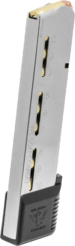 WILSON MAGAZINE 1911 ETM 45ACP - 10RD SS EXT. POLYMER PAD