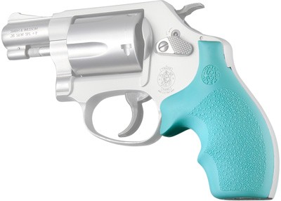 HOGUE GRIPS S&W J FRAME - ROUND BUTT BANTAM AQUA