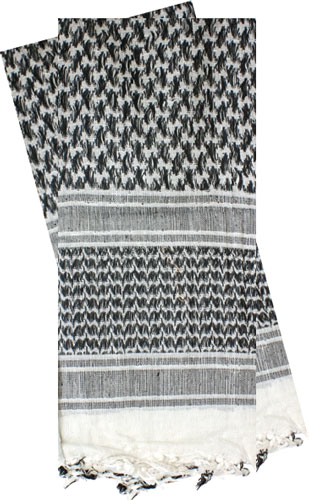 RED ROCK SHEMAGH HEAD WRAP - WHITE/BLACK