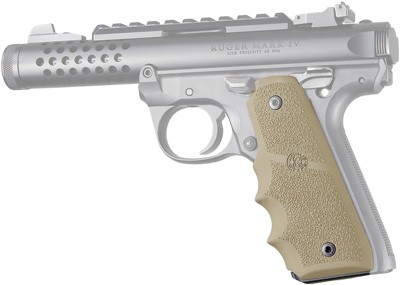 HOGUE GRIPS RUGER 22/45 MKIV - RUBBER GRIPS/FINGER GROOVE FDE