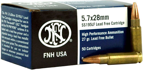 FN 5.7X28 27GR LEAD FREE JHP - SS195LF 50RD 40BX/CS