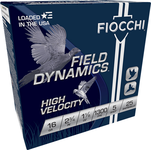 FIOCCHI 16GA 2.75" 1-1/8OZ #5 - 1300FPS 25RD 10BX/CS