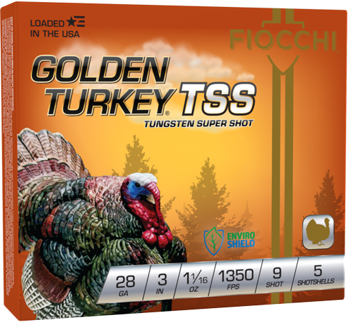 FIOCCHI GOLDEN TURKEY TSS 28GA - 3" 1-1/16OZ #9 5RD 10BX/CS