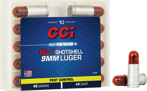 CCI SHOTSHELL 9MM LUGER 53GR - #4 SHOT 10RD 20BX/CS