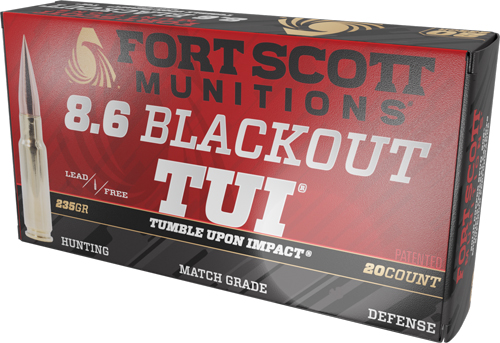 FORT SCOTT 8.6 BLACKOUT 235GR - TUI SOLID COPPER 20RD 10BX/C