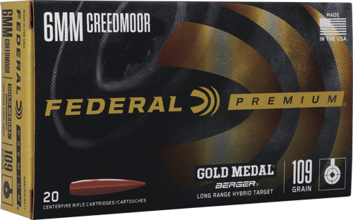 FEDERAL GOLD MEDAL 6MM CM - 109GR LR TARGET 20RD 10BX/CS