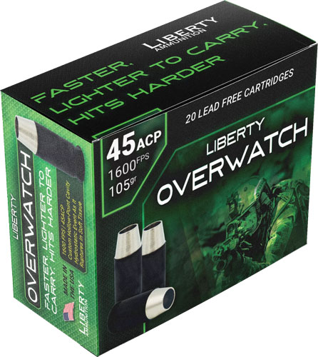 LIBERTY OVERWATCH 45 ACP - 105GR HP 20RD 10BX/CS