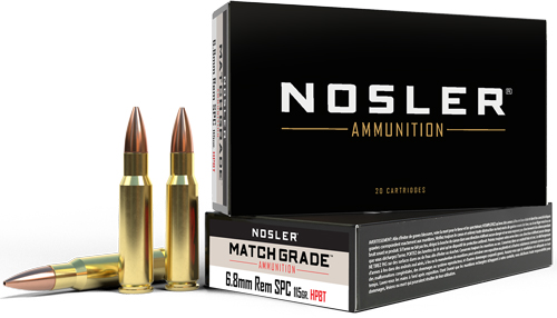 NOSLER MATCH GRADE 6.8 SPC - 168GR CC HPBT 20RD 10BX/CS