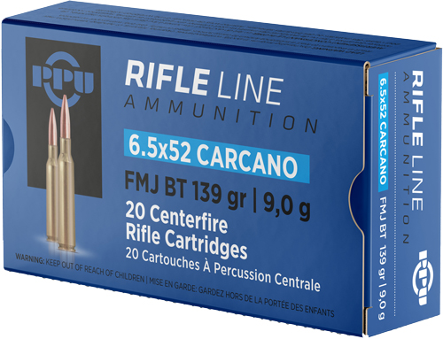 PPU 6.5X52 CARCANO 139GR FMJ - 20RD 10BX/CS