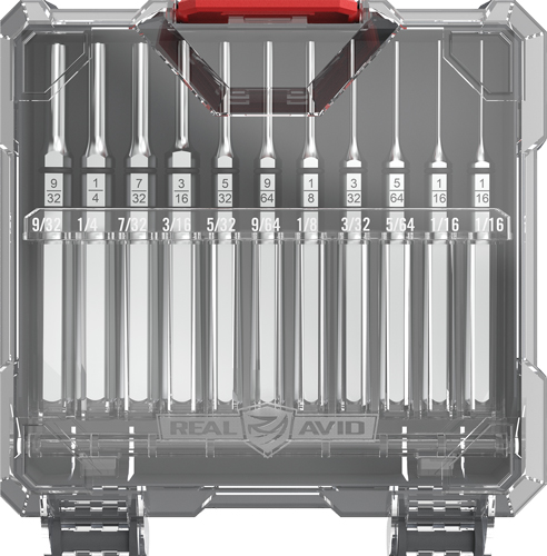 REAL AVID ACCU-PUNCH SET - 11 PIECE ROLL PIN PUNCH SET