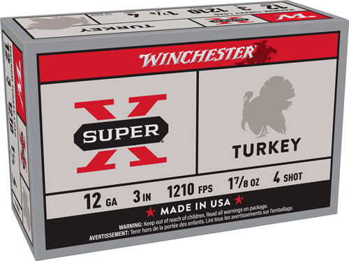WINCHESTER SUPER-X TURKEY 12GA - 3" 1-7/8OZ #4 10RD 10BX/CS