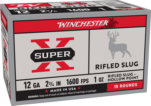WINCHESTER SUPER-X 12GA 2.75" - 1OZ SLUG 15RD 10BX/CS