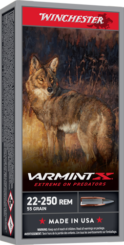 WINCHESTER VARMINT-XP 22-250 - REM 55GR POLY TIP 20RD 10BX/CS