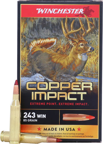 WINCHESTER COPPER IMPACT 243 - WIN 85GR 20RD 10BX/CS