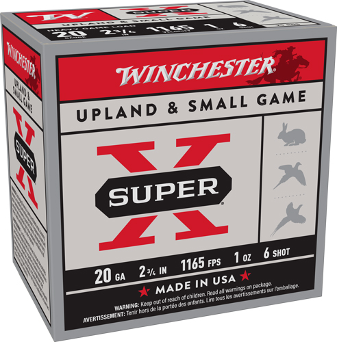 WINCHESTER SUPER-X 20GA 2.75" - 1OZ #6 1165FPS 250RD CASE LOT