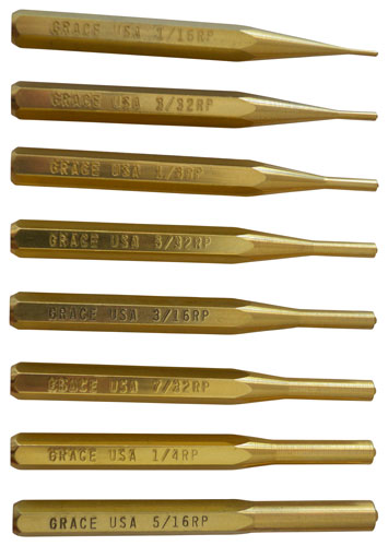 GRACE USA PUNCH SET - ROLL PIN PUNCH SET OF 8 BRASS