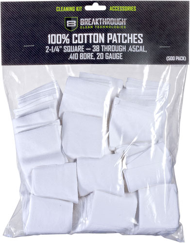 BREAKTHROUGH CLEANING PATCHES - 2 1/4" SQUARE .38-.45 50 PACK