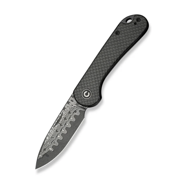 CIVIVI Elementum Slip Joint Knife Carbon Fiber Handle (2.96"" Damascus Blade)