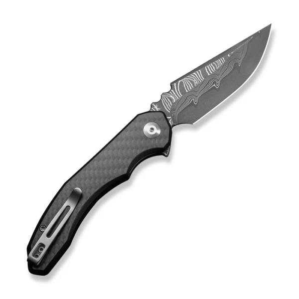Bluetick Flipper Knife Carbon Fiber Overlay On Black G10 Handle