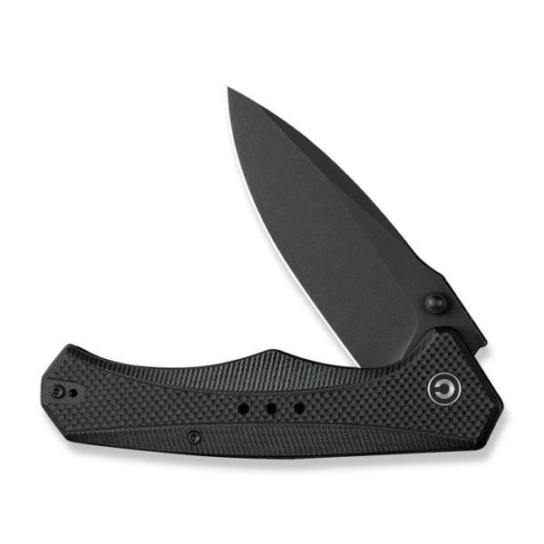 CIVIVI Photonix Flipper & Thumb Stud Knife Black Coarse G10 Handle (3.7"" Black Stonewashed 14C28N Blade) C23081B-1