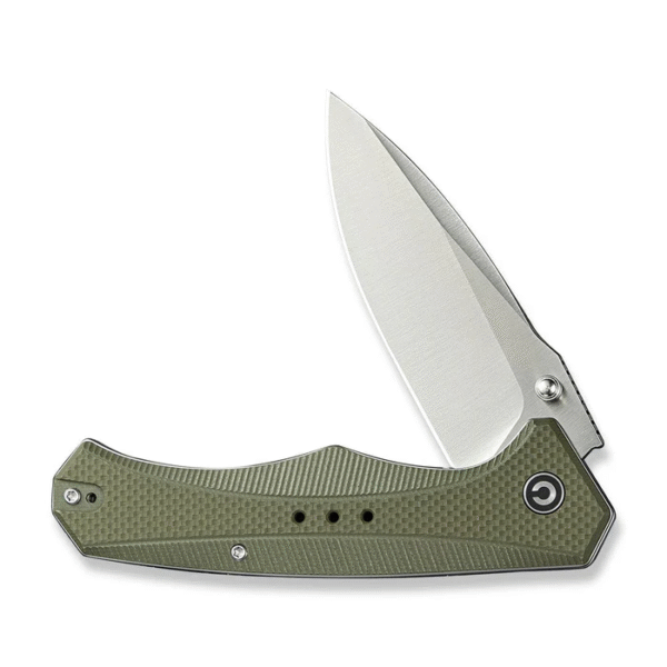 CIVIVI Photonix Flipper & Thumb Stud Knife OD Green Coarse G10 Handle (3.7"" Satin Finished 14C28N Blade) C23081B-2