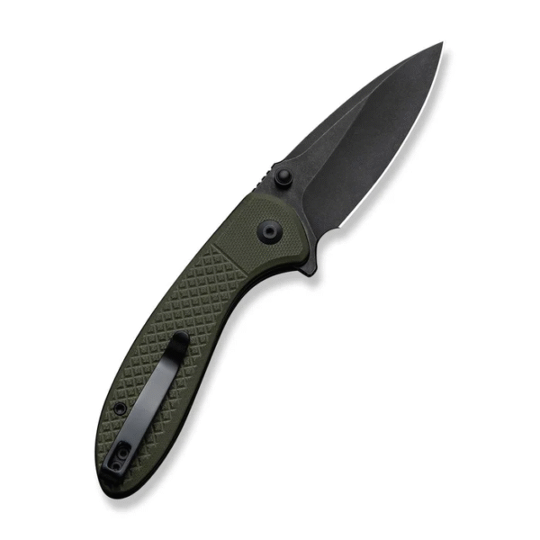 Faeger Flipper & Thumb Stud & Button Lock Knife Milled OD Green G10 Handle