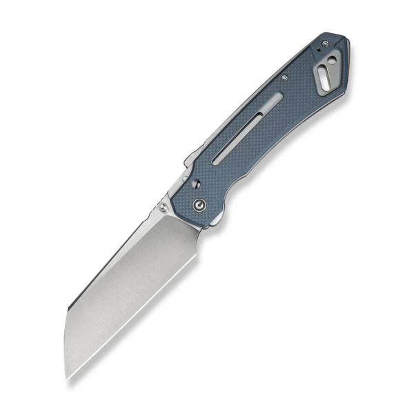 CIVIVI Buster FG Thumb Stud & Superlock Knife Neutral Blue Coarse G10 Handle (4.2"" Satin Finished Nitro-V Blade)