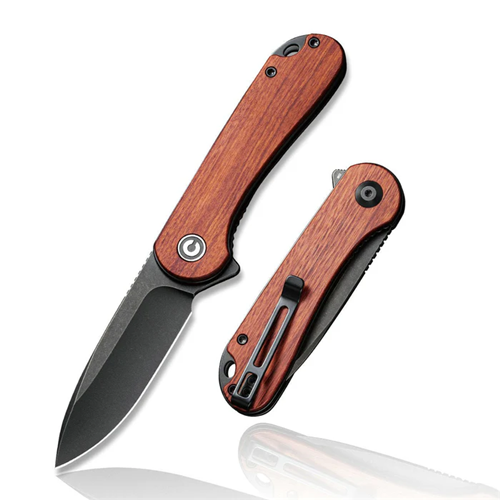 CIVIVI Elementum Flipper Knife Wood Handle (2.96"" D2 Blade)