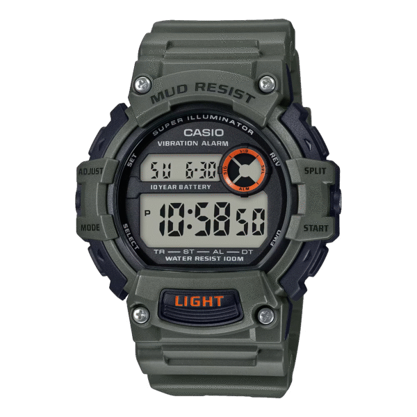 Mud-Resistant Digital Watch w/ Vibration Alarm