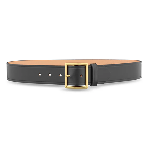 1-3/4"" Plain Leather Garrison Belt with Gold Buckle