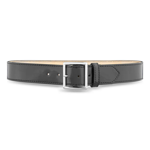 1-3/4"" Hi-Gloss Leather Garrison Belt with Gold Buckle
