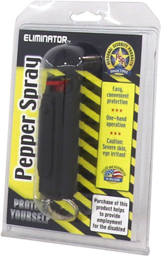 PSP PEPPER SPRAY w/ BLACK HARD - CASE W/ KEY RING 1/2 OZ.