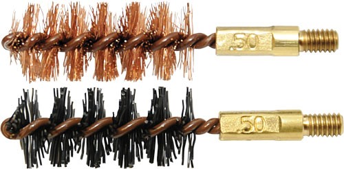 OTIS BORE BRUSH .50 CAL 2-PK - 1-NYLON 1-BRONZE 8-32MM THREAD