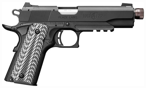 BROWNING 1911-22 COMPACT SUPPR - READY W/ RAIL 22LR 4.25" G10