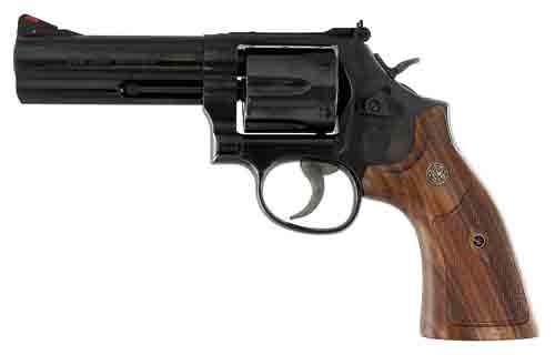 S&W 586 CLASSIC 357MAG 4" AS - 6-SHOT BLUED WOOD