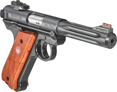 RUGER MARK IV HUNTER 22LR - 5.5" BLUE FLUTED ADJ. LAMINATD